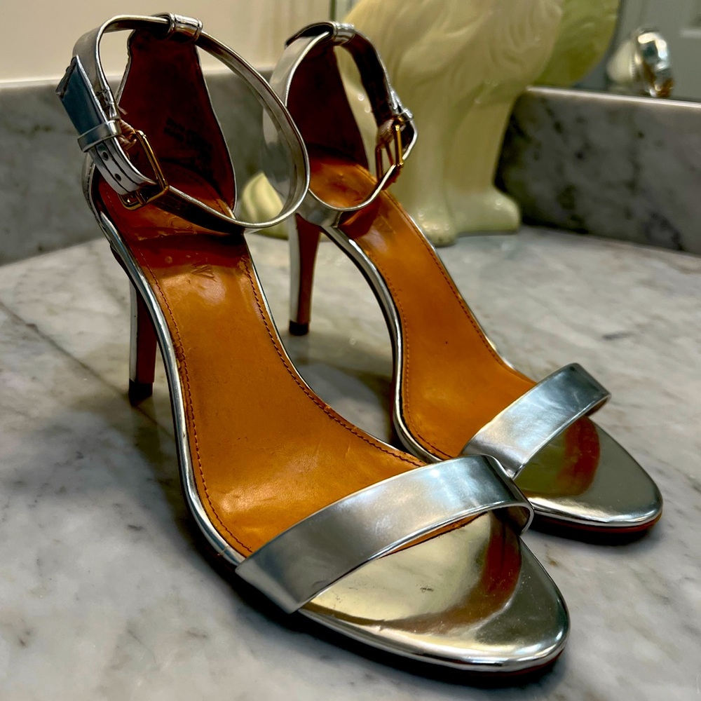 JCrew Silver Metallic High Heel Sandals 6.5
